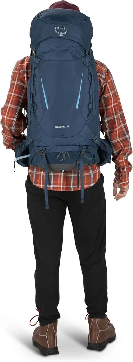 Osprey Kestrel 38L Men's Backpacking Backpack, Black, L/XL