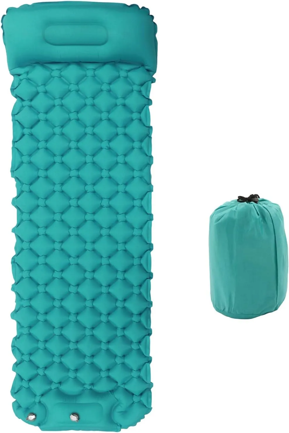 OUKENS Camping Sleeping Pad, Ultralight Inflatable Sleeping Mat with Built in Pump Backpacking Camping Air Mattress for Outdoor,Beach Accessories (Peacock Blue)