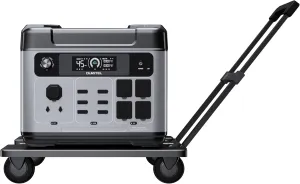 OUKITEL P2001 Plus 2400W Power Station(Peak 5000W), 2048Wh Solar Generator with Foldable Cart 4XAC Outlets 1.5Hrs Fast Full Charging APP Control LiFePO4 Battery Backup for Home Emergency Camping RV