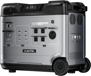 OUKITEL P5000 PRO Portable Power Station 3600W, 5120Wh Solar Generator, 30A/120V AC Passthrough Outlets, LiFePO4 Power Station for Home Use, Power Outage, Camping, RV