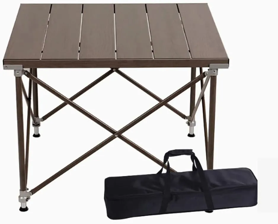 Outdoor Aluminum Adjustable Lift Table Lightweight and Durable Picnic Table Camping Folding Table Beach Table Patio Table Suitable for Outdoor Camping Picnic BBQ