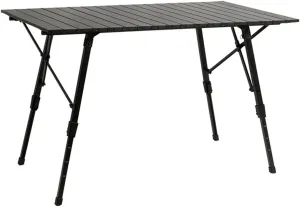 Outdoor and Indoor Adjustable Side Table Aluminum Foldable Table Roll Up Camping Table Portable Camp Table for Travel Garden Barbecue