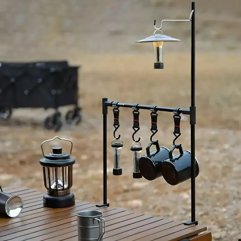Outdoor Camping Hanging Rack Desktop Shelf Table Side Storage Camping Organizer