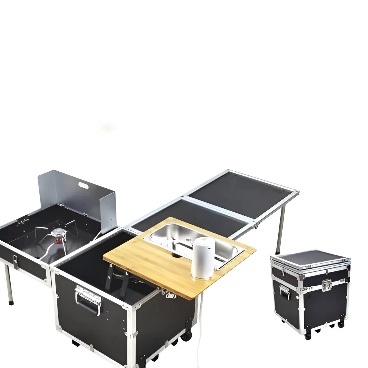 Outdoor Camping Kitchen Station Portable Folding Table set