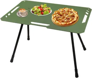 Outdoor Camping Table - Aluminum Alloy Lightweight Picnic Table,Camping Accessories, Adjustable Length, Camping Side Table for BBQ, Travel, Hiking, Tailgating