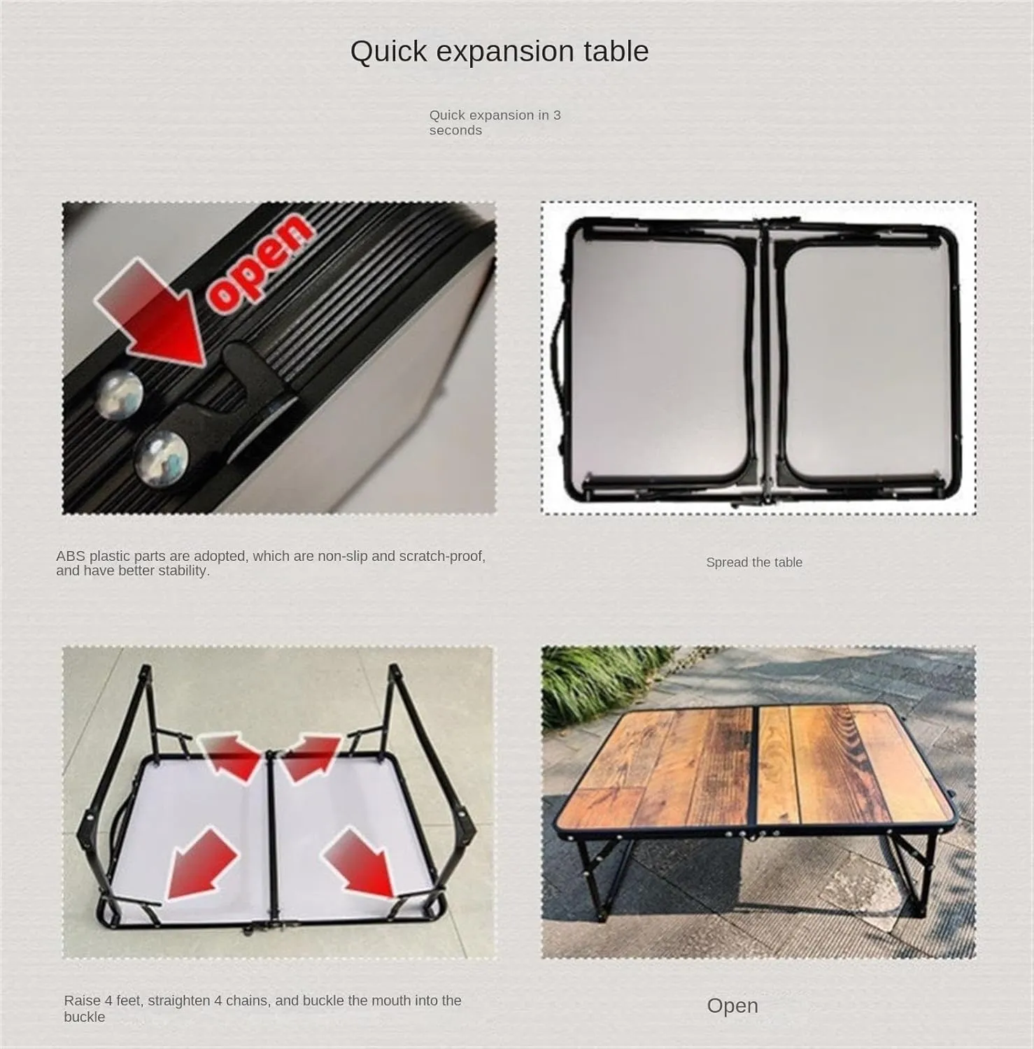 Outdoor Camping Table Folding Table Portable Camping Table Multifunction Table Simple for Picnic Outdoor Camping Furniture(Black)