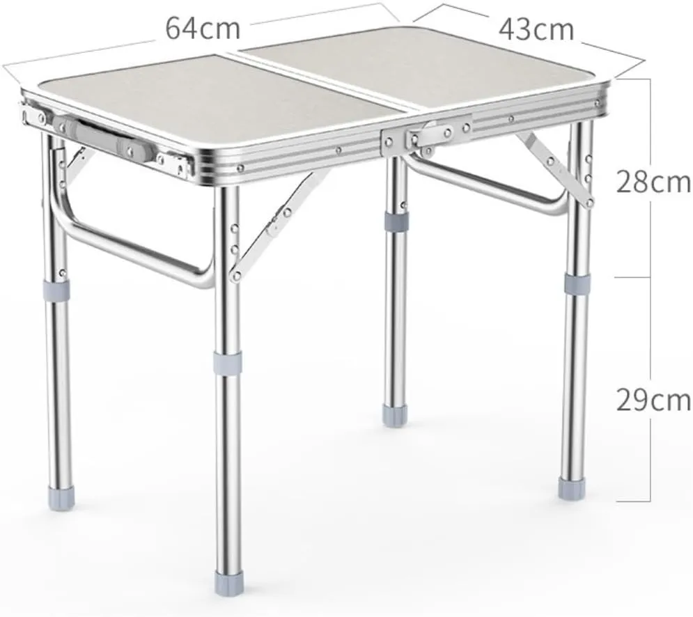 Outdoor Camping Table Small Folding Table Portable Camping Table with Mesh Holders Lightweight Aluminum Adjustable Height Camping Furniture