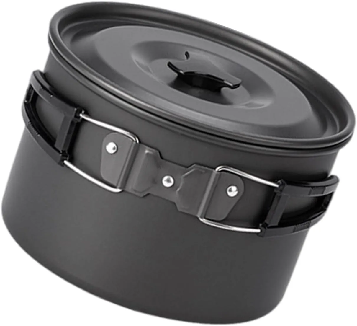 Outdoor Cooking Pots Portable Camping Pots with Lid and Folding Handle Aluminum Alloy Camping Cookware for Camping Picnics