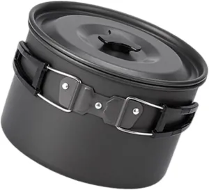 Outdoor Cooking Pots Portable Camping Pots with Lid and Folding Handle Aluminum Alloy Camping Cookware for Camping Picnics
