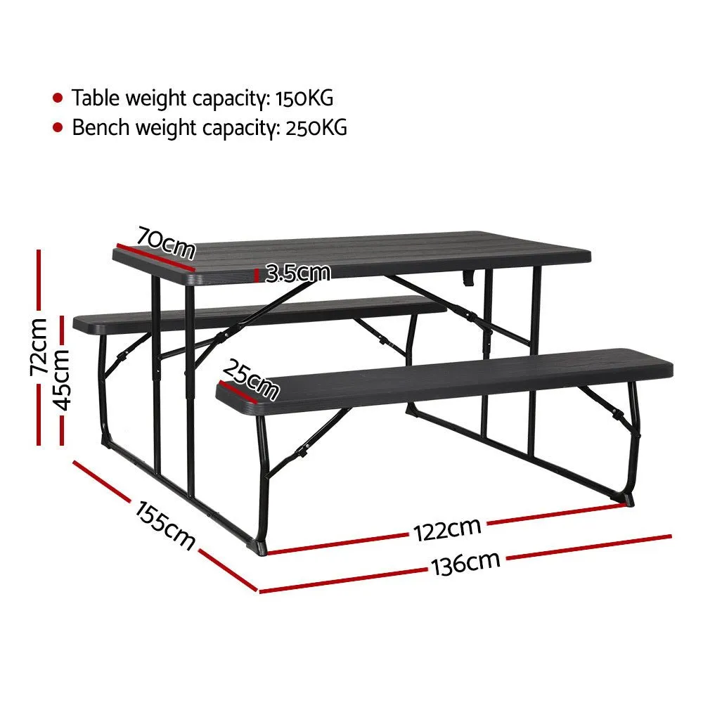 Outdoor Foldable Picnic Bench Dining Set