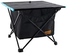 Outdoor Foldable Table with Storage Bag Aluminum Outdoor Picnic Folding Table Camping Desk with Waterproof Tableware Cloth