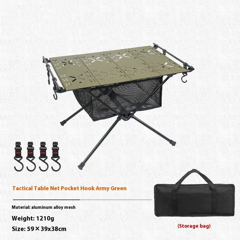 Outdoor Folding Table Aluminum Alloy Camping Round Picnic Table