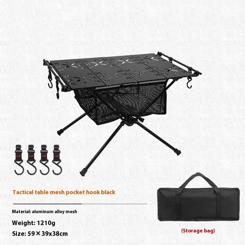 Outdoor Folding Table Aluminum Alloy Camping Round Picnic Table