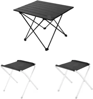 Outdoor Folding Table Outdoor Folding Table and Chair Set, Ultra Light Aluminum Alloy Camping Gear