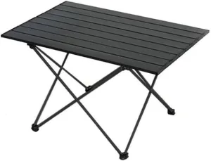 Outdoor Folding Table Portable Camping Table with Aluminum Alloy Top, Lightweight, Non-Slip Feet, Easy Setup