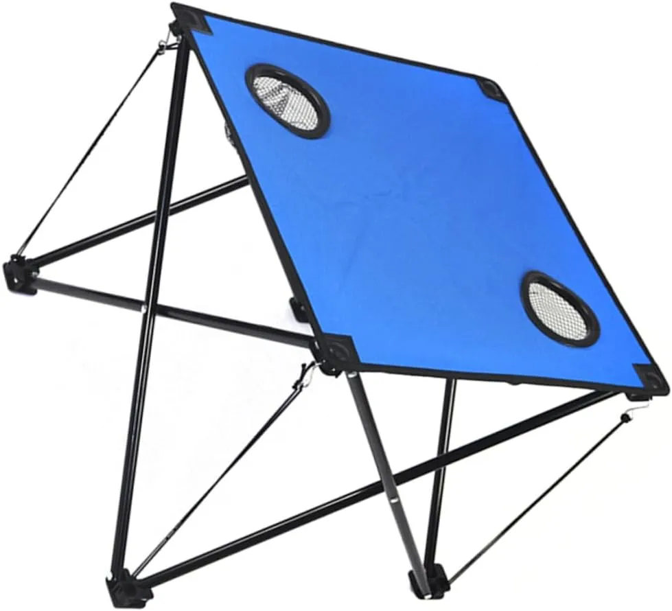 Outdoor Folding Table Portable Picnic Desk with Cup Holders Lightweight Camping Table for BBQ Beach and Easy Setup Compact Design