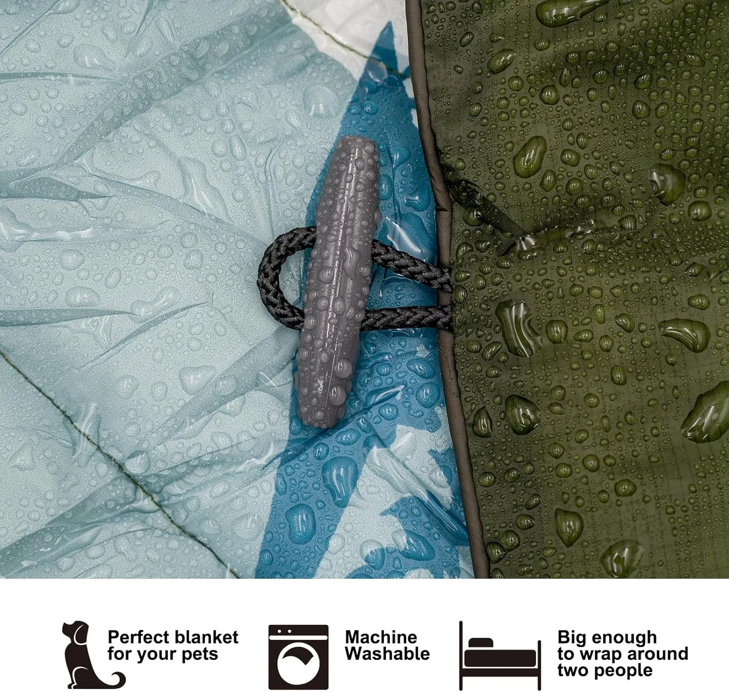 Outdoor Puffy Camping Blanket, Lightweight Windproof Warm Stadium Blanket, Packable Travel Camping Quilt for Cold Weather, Hiking, Backpacking, Sleeping, Hammock, Adventure 78"x 56"