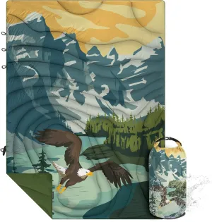 Outdoor Puffy Camping Blanket, Lightweight Windproof Warm Stadium Blanket, Packable Travel Camping Quilt for Cold Weather, Hiking, Backpacking, Sleeping, Hammock, Adventure 78"x 56"