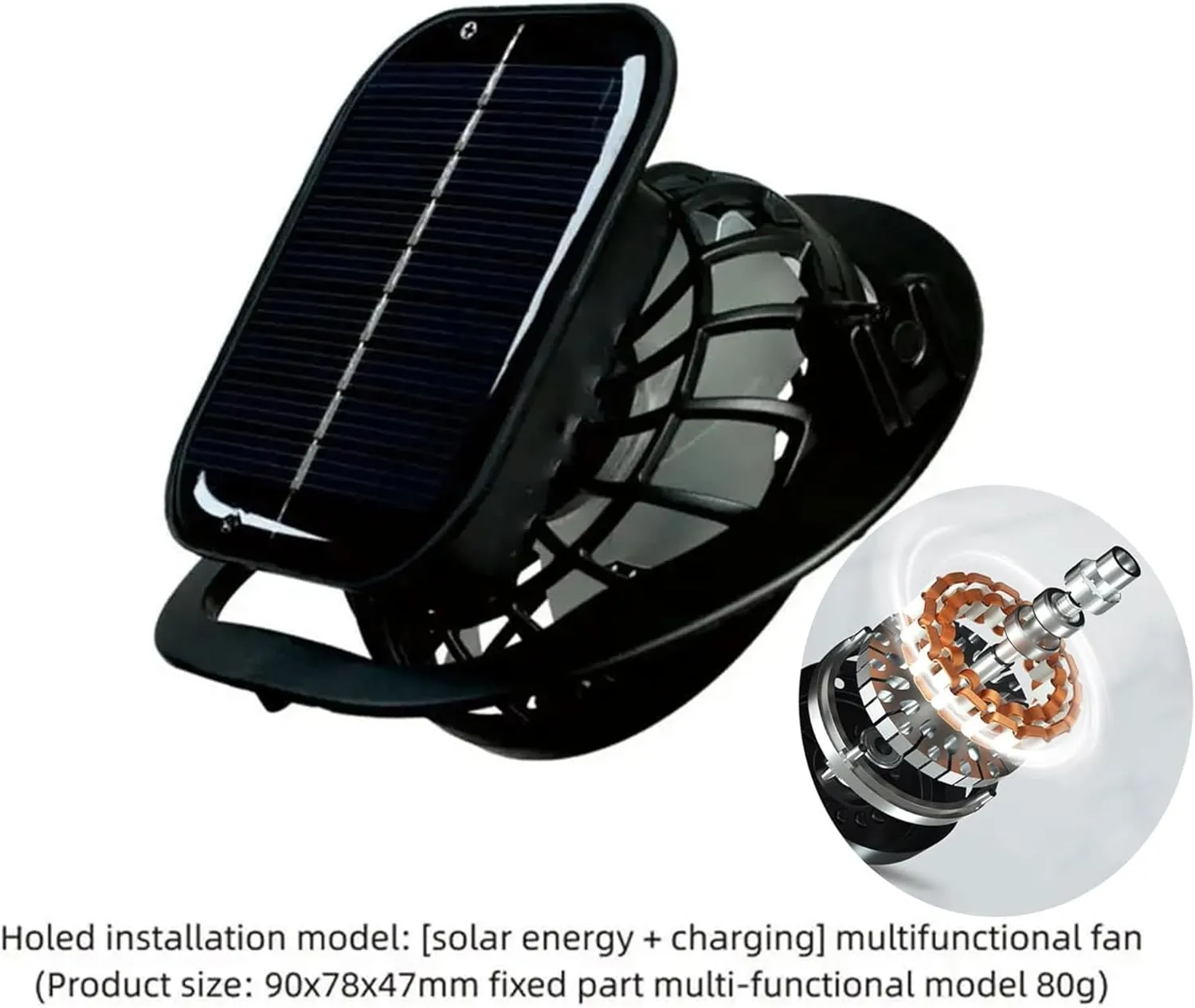 Outdoor Wide Brim Solar Fan Outdoor Fishing Hat, Solar Fan Hat with 2 Solar Fan for Women Men, Solar & USB Charging