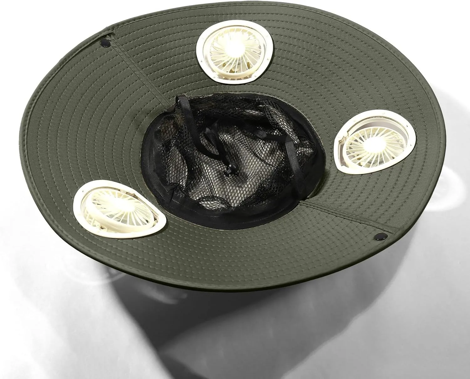 Outdoor Wide Brim Sun Hat with 3 Solar Fan Sun Bucket Hat for Men Women Bucket Fishing & Beach Hat with Fan Built in
