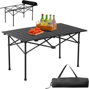 Outvita Beach Picnic Table, Lightweight Roll Up Low Camping Table, Portable Folding Table with Carrying Bag for Outdoor, BBQ, Sand, Picnic, Party, Patio 47 Inches