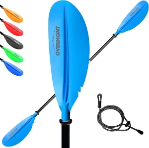 Overmont Kayak Paddles with Leash - Heavy Duty Aluminum Alloy Shaft Boating Oar for Kayaking Boating Canoeing 218cm/86in - 230cm/90.5in - 241cm/95in