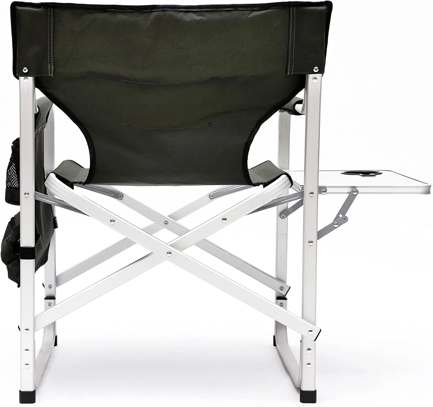Oversized Folding Camping Chair with Side Table 400lbs Heavy Duty Portable Lawn Chairs Lightweight Aluminum Frame for Camping Fishing Beach Outdoor Use, Green