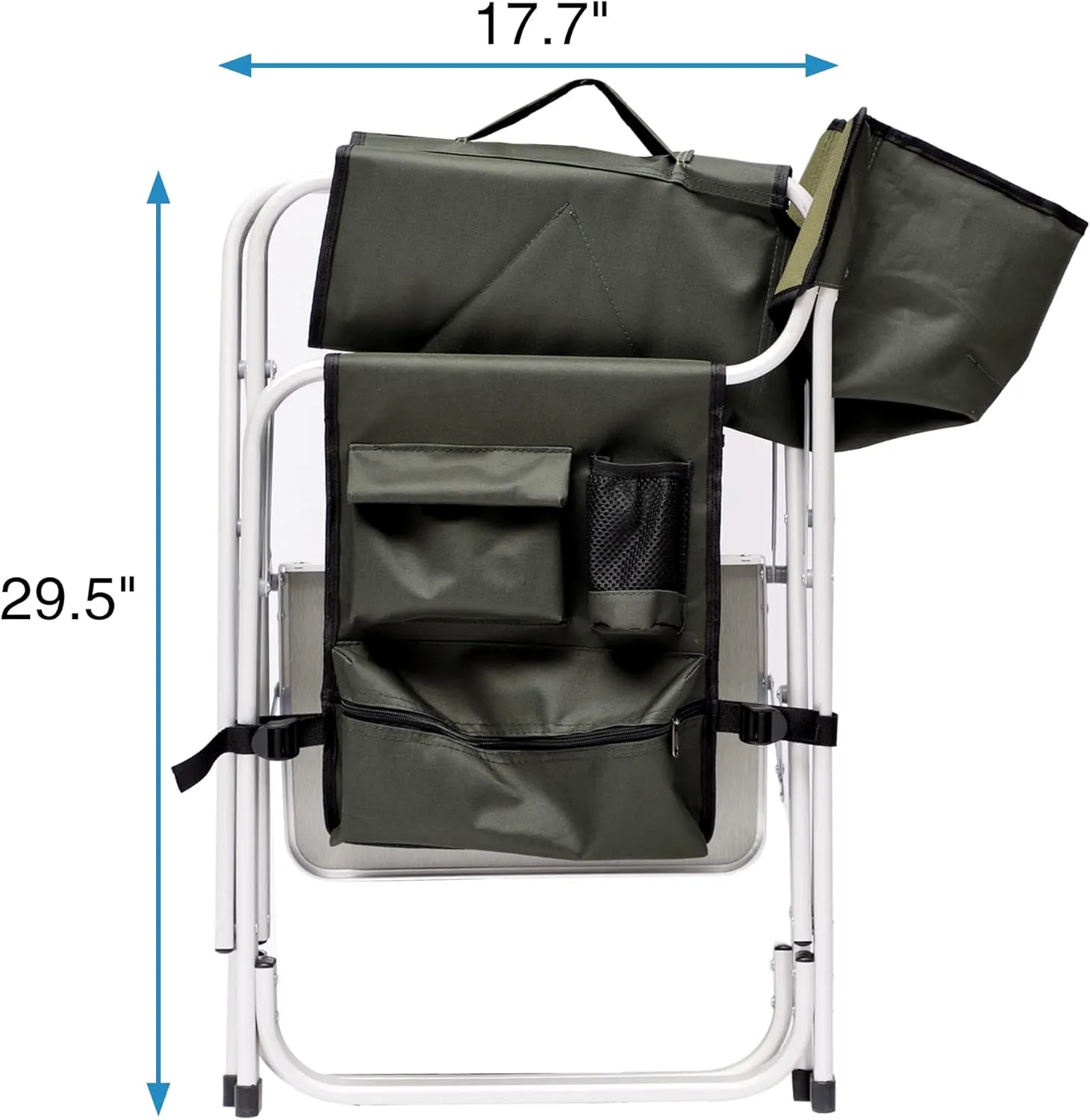 Oversized Folding Camping Chair with Side Table 400lbs Heavy Duty Portable Lawn Chairs Lightweight Aluminum Frame for Camping Fishing Beach Outdoor Use, Green