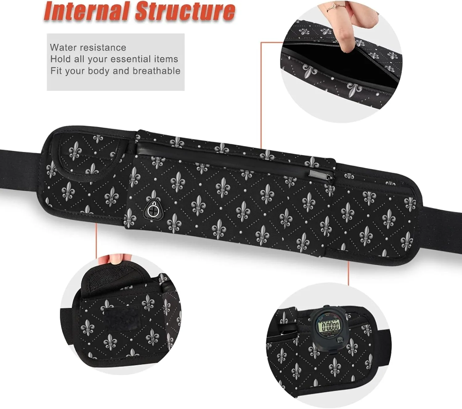 Oyihfvs Adjustable Running Belt, Fanny Pack Waist Pack, Runners Bag, Sports Hiking Fitness Exercise Gym Pouch for Women Men Accessories