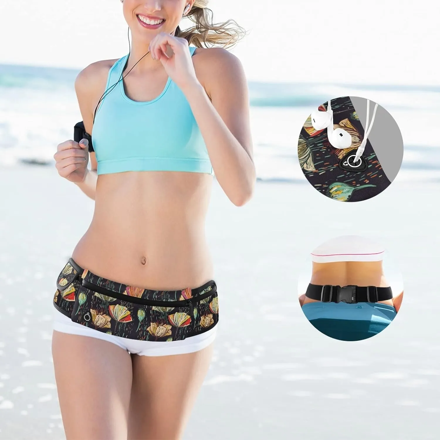Oyihfvs Adjustable Running Belt, Fanny Pack Waist Pack, Runners Bag, Sports Hiking Fitness Exercise Gym Pouch for Women Men Accessories