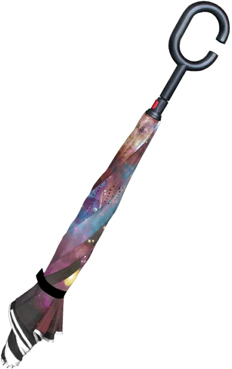 Oyihfvs Double Layer Inverted Umbrella, With C-Shaped Handle Windproof UV Proof Durable Parasol, For Men Women Outdoor Folding Rain Sun