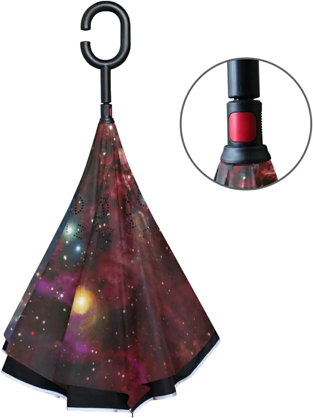 Oyihfvs Double Layer Inverted Umbrella, With C-Shaped Handle Windproof UV Proof Durable Parasol, For Men Women Outdoor Folding Rain Sun