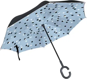 Oyihfvs Double Layer Inverted Umbrella, With C-Shaped Handle Windproof UV Proof Durable Parasol, For Men Women Outdoor Folding Rain Sun