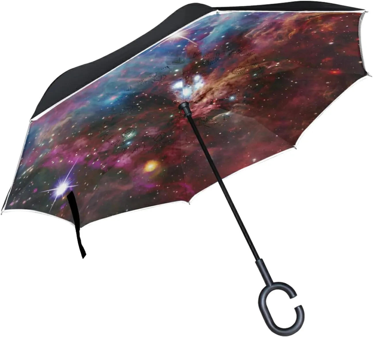 Oyihfvs Double Layer Inverted Umbrella, With C-Shaped Handle Windproof UV Proof Durable Parasol, For Men Women Outdoor Folding Rain Sun