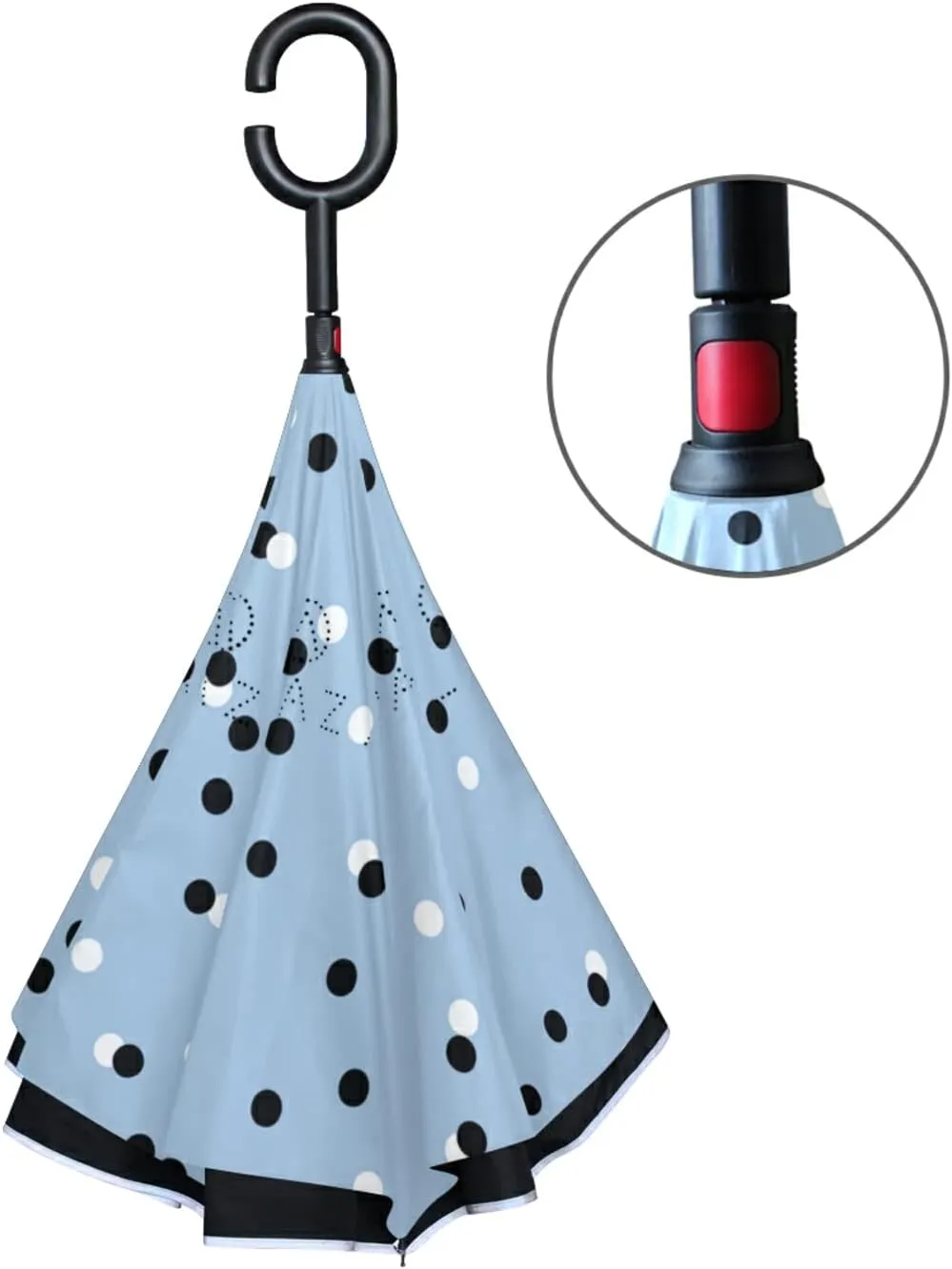 Oyihfvs Double Layer Inverted Umbrella, With C-Shaped Handle Windproof UV Proof Durable Parasol, For Men Women Outdoor Folding Rain Sun