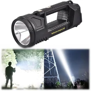 P70 Super Bright Double-Head Spotlight Portable LED Flashlight,High Lumens Powerful Handheld Searchlight,Rechargeable Solar Tactical Torch,Waterproof,6 Lights Modes (M)