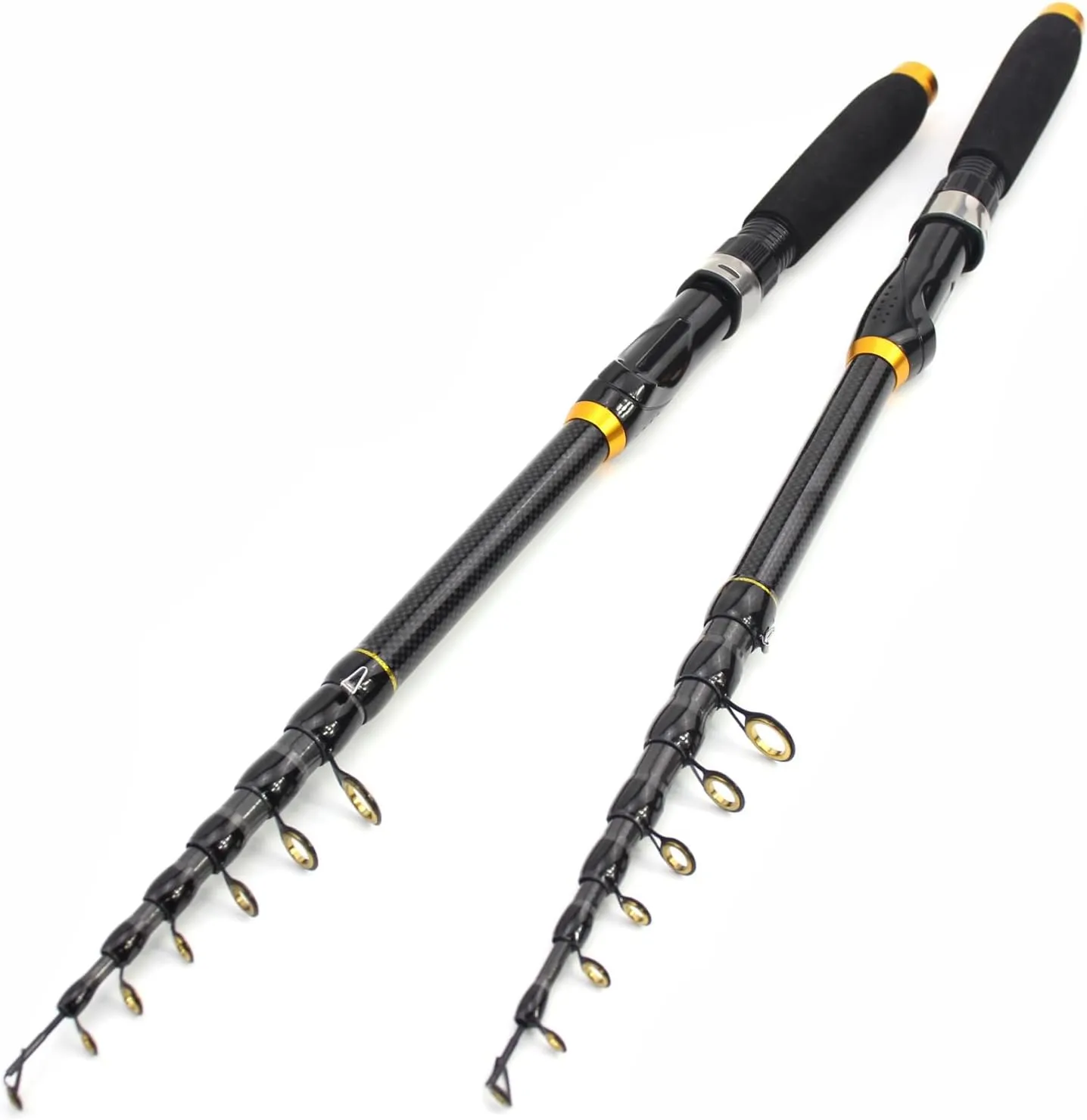 Pack of 1 Carbon Fiber Fishing Rod Super Short Pocket Portable Spinning Pole Telescopic Carp Trout Beach Fishing