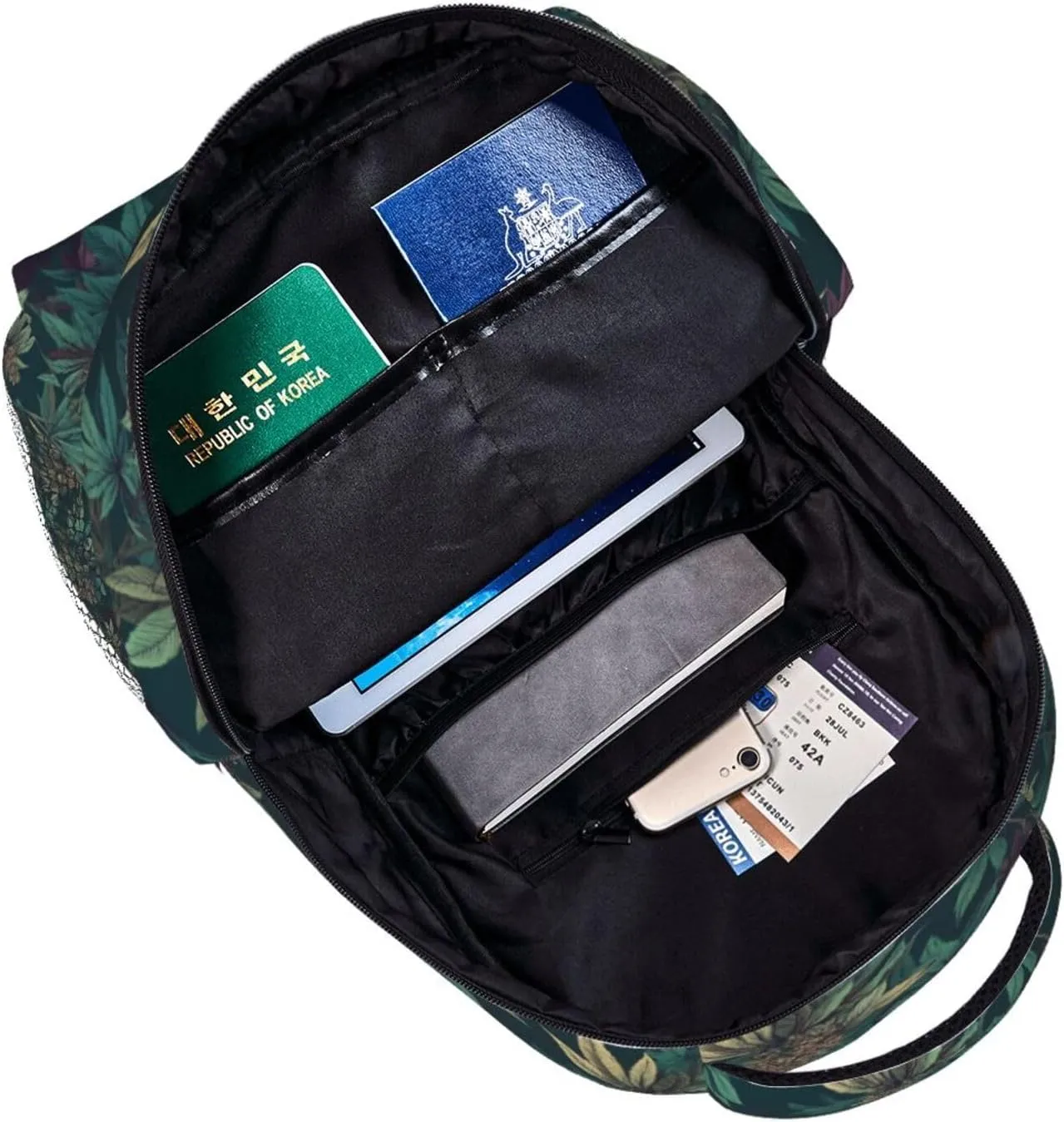 Palm Leaves Hibiscus Flowers Casual Backpack For Trekking Unisex Commute