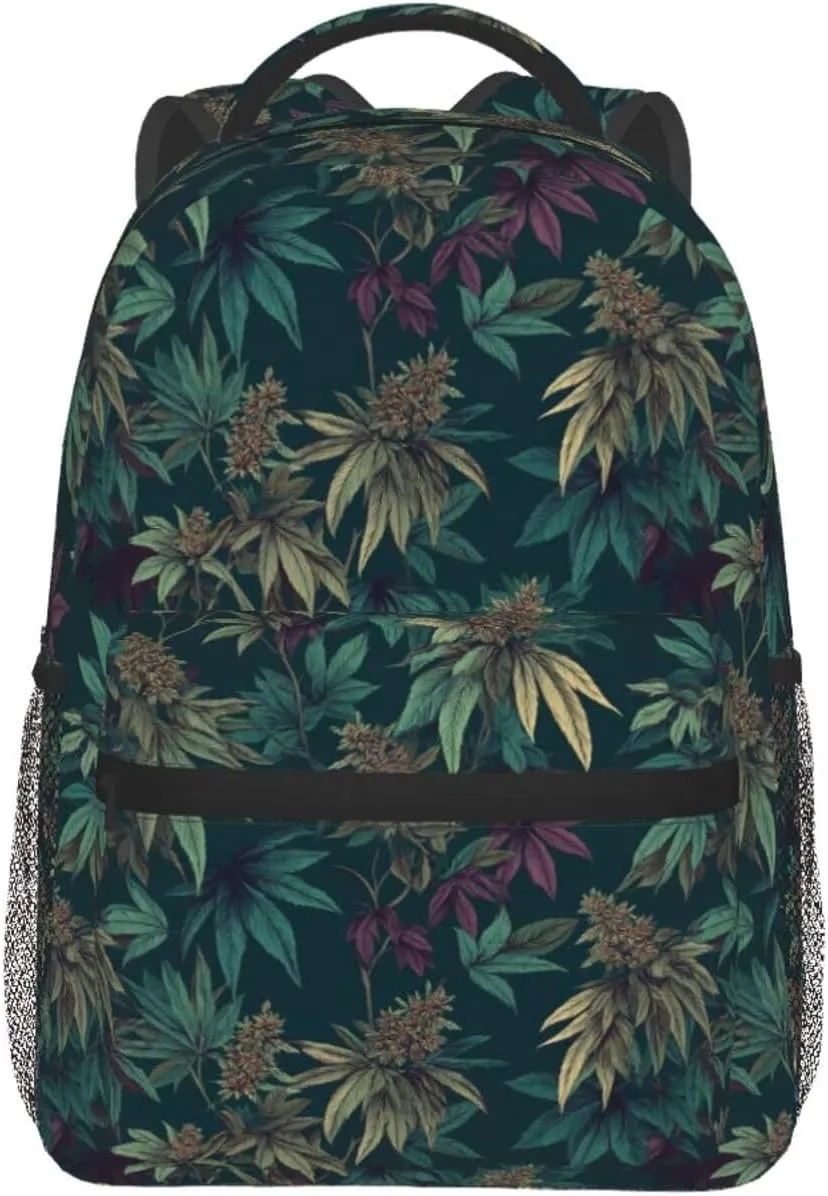 Palm Leaves Hibiscus Flowers Casual Backpack For Trekking Unisex Commute