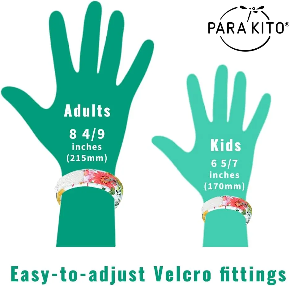 PARA'KITO Mosquito Repellent Bonus Pack - 2 Wristbands | 2 Refills (Turquoise   Foliage)