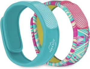 PARA'KITO Mosquito Repellent Bonus Pack - 2 Wristbands | 2 Refills (Turquoise   Key West)
