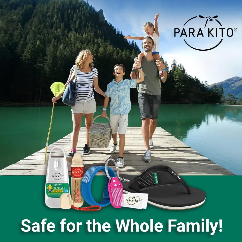 PARA'KITO Mosquito Repellent Bracelets   Refill Pellets Bundle | w/Peppermint Oil, Essential Oils | Hiking & Camping Accessories | Paraben Free, DEET Free - 2 Wristbands & 2 Refills (Black   Conceal)