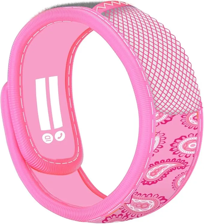 PARA'KITO Mosquito Repellent Bundle - Kids Insect Protection Bracelet   Bandana | Waterproof & DEET-Free Bug Spray Alternative for Hiking, Camping Accessories, Summer Vacation Essentials (Pink)