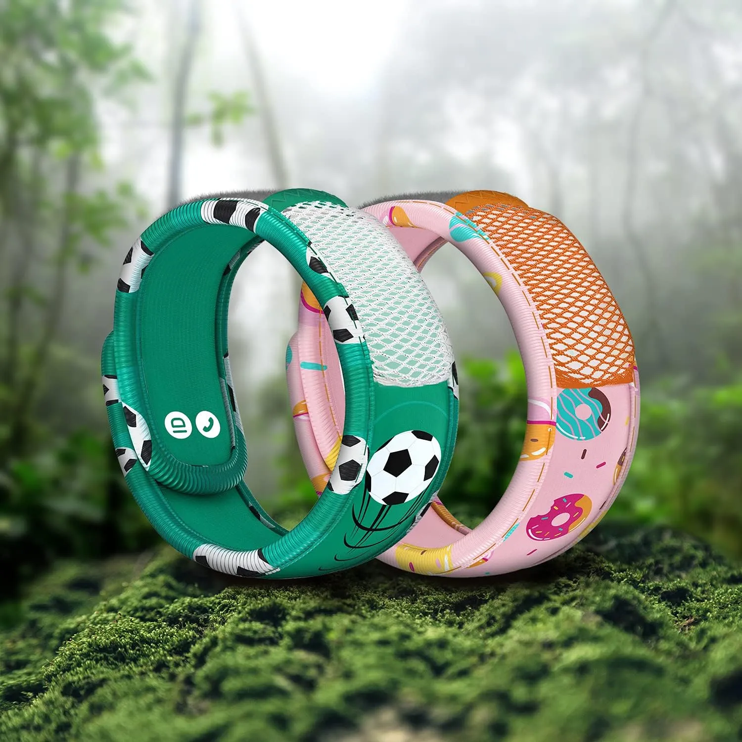 PARA'KITO Mosquito Repellent Pack - 2 Kids Wristbands & 2 Refills Donut/Soccer