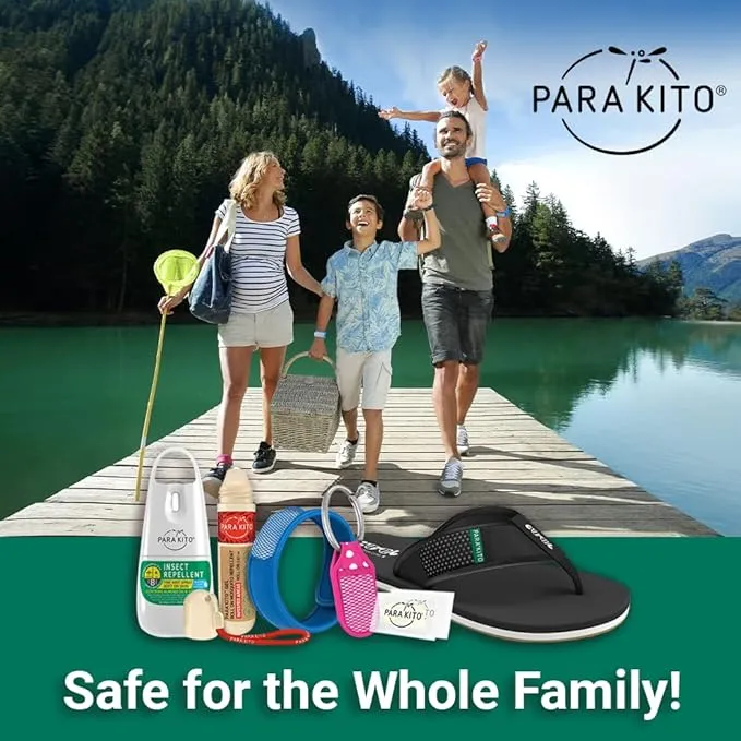 PARA'KITO Mosquito Repellent Pack - 2 Kids Wristbands & 2 Refills Llama/Donut