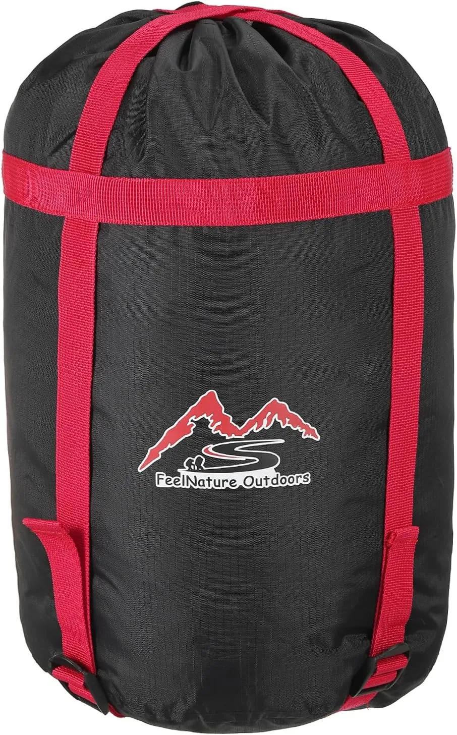 PATIKIL Compression Stuff Sack, 2 Pack L Size Waterproof Sleeping Bag Storage Sack Portable Compression Bag for Backpacking Camping, Black Red