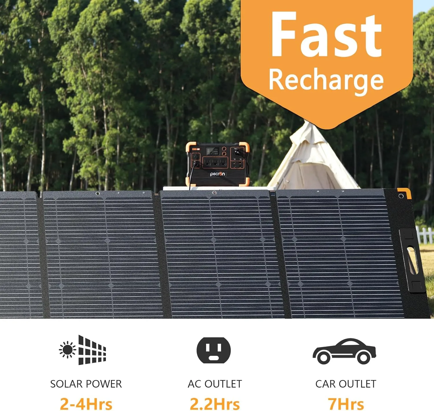 pecron Portable Power Station E600LFP 614Wh Solar Generator Power Station with 3X1200W AC Outlets 100W USB-C PD Output LiFePO4 Battery Backup for Outdoor Camping Emergency