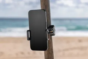 Phone Holder for Your Beach Pole Umbrella and Chairs - Securely Attaches Your Smart Phone to Your Beach Pole Umbrella (All Types) to Keep It Safe and Out of The Sand While Chillin' at The Beach
