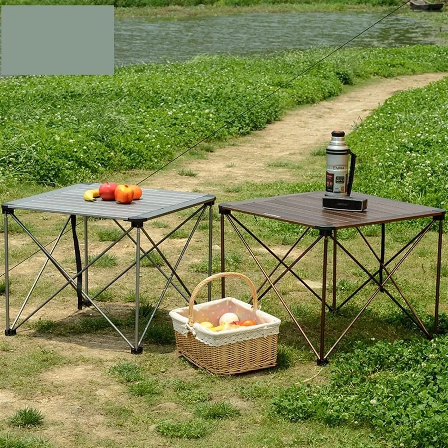 Picnic Folding Table Store Outdoor Folding Table Aluminum Alloy Structure Portable Camping Table Furniture Foldable Picnic Table Friends camping dinner Camping table afternoon tea Camp table(