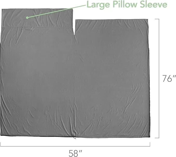 Pike Trail Sleeping Bag Liner – Travel and Camping Sheet, Lightweight and Compact Insert with Full Length Zipper and Guarantee